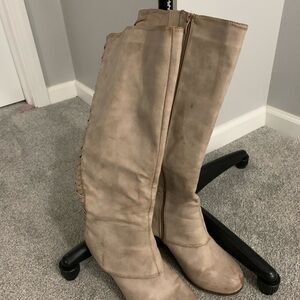 Women's Wide Calf Tan Knee-High Boots